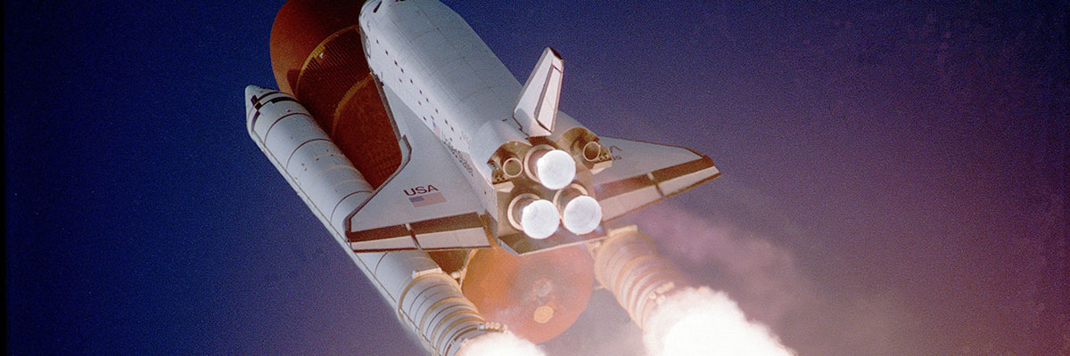 Space Shuttle on a rocket